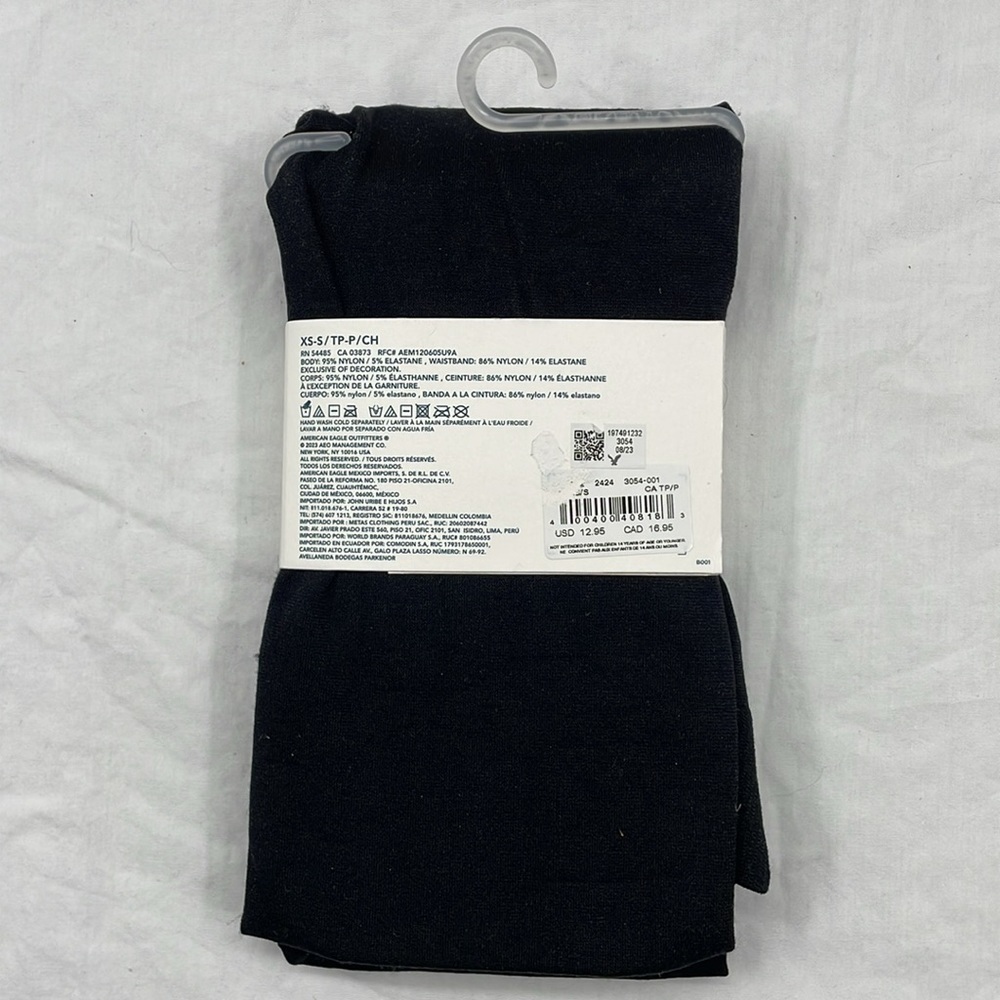 NWT. American Eagle XS/S Black Tights. - Picture 5 of 5